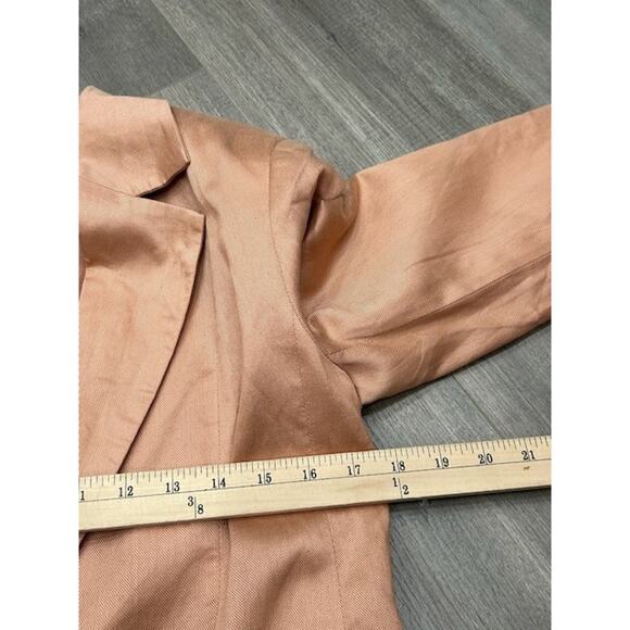 NWT Avec Les Filles Womens Two Button Blazer Linen Blend Career Peach Size S - Picture 7 of 9